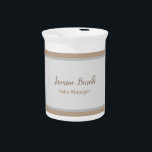 Professional Modern Minimalist Beverage Pitcher<br><div class="desc">You Can Easily Change the Fonts,  Background Image and Color,  Letter Characters.</div>