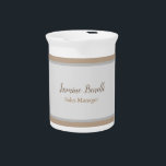 Professional Modern Minimalist Beverage Pitcher<br><div class="desc">You Can Easily Change the Fonts,  Background Image and Color,  Letter Characters.</div>