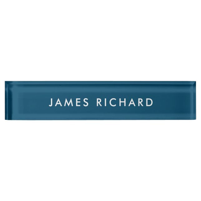  Professional Modern Minimalist Blue Office Desk Name Plate (Front)