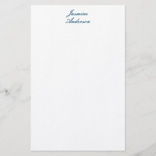 Professional Modern Minimalist Blue White Linen Stationery