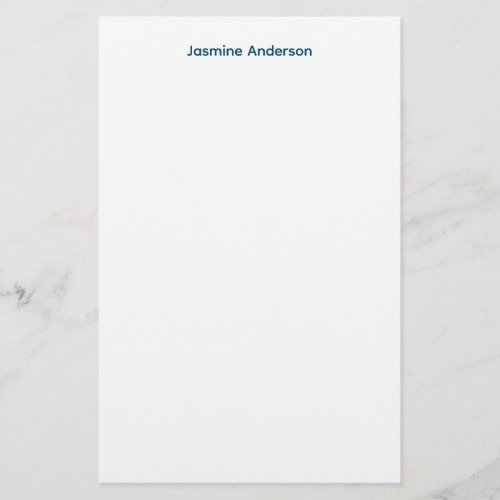 Professional Modern Minimalist Blue White Linen Stationery