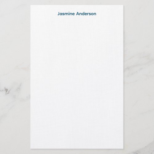 Professional Modern Minimalist Blue White Linen Stationery