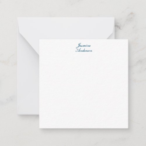 Professional Modern Minimalist Blue White Note Card