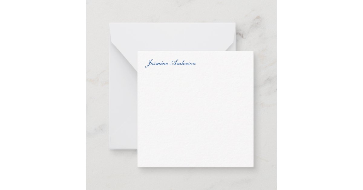 Professional Modern Minimalist Blue White Note Card | Zazzle