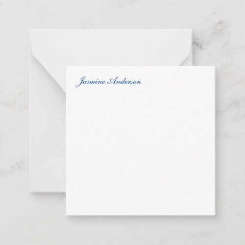 Professional Modern Minimalist Blue White Note Card