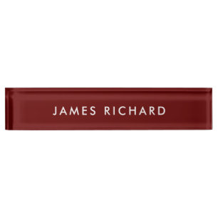 Professional Modern Minimalist Brown Office Desk Name Plate