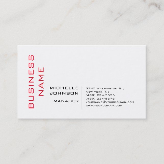 Professional Modern Minimalist Business Card (Front)