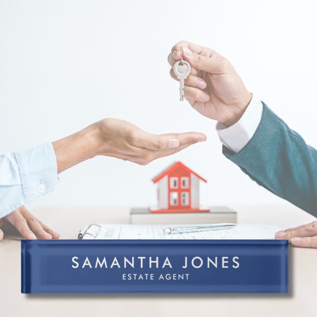 Professional Modern Minimalist Classic Desk Name Plate (Professional Modern Minimalist Classic Nameplate for estate agent or realtor business)