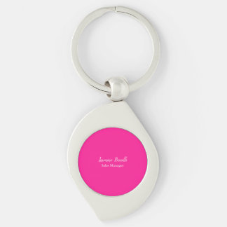 Professional Modern Minimalist Deep Pink Keychain
