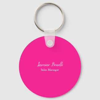 Professional Modern Minimalist Deep Pink Keychain