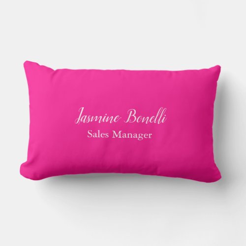 Professional Modern Minimalist Deep Pink Lumbar Pillow