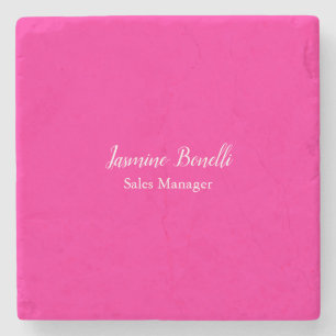 Professional Modern Minimalist Deep Pink Stone Coaster