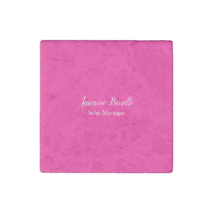 Professional Modern Minimalist Deep Pink Stone Magnet