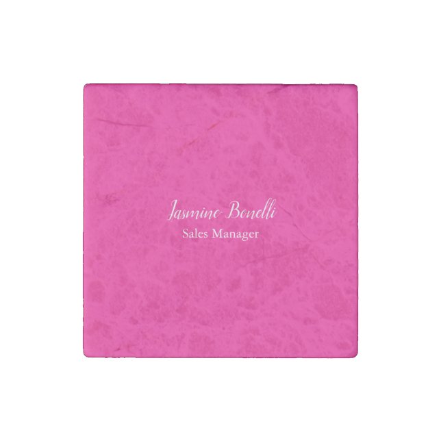 Professional Modern Minimalist Deep Pink Stone Magnet (Front)