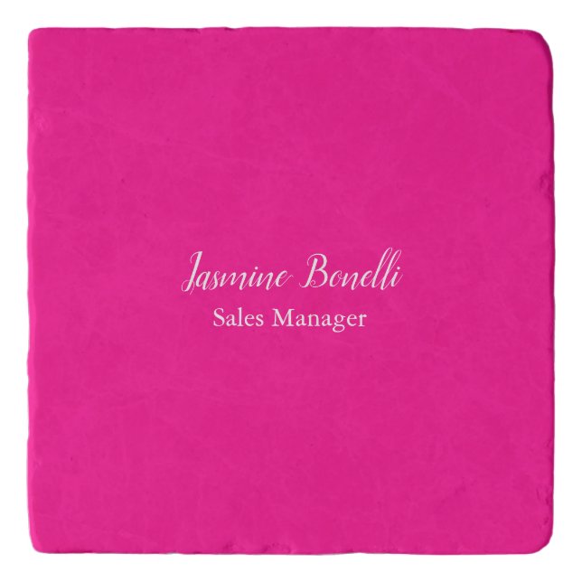 Professional Modern Minimalist Deep Pink Trivet (Front)