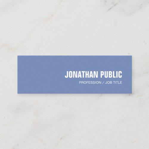 Professional Modern Minimalist Design Blue White Mini Business Card