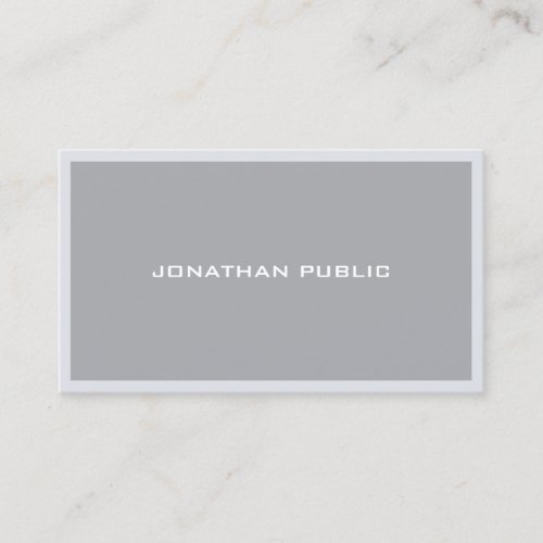 Professional Modern Minimalist Elegant Grey Plain Business Card