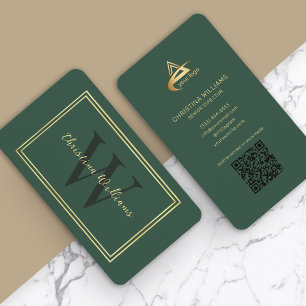 Professional Modern Minimalist Elegant Monogram Business Card