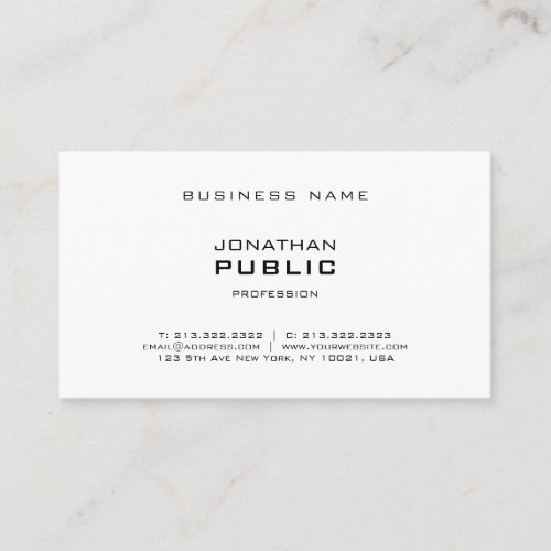 Professional Modern Minimalist Elegant Plain Business Card