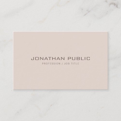 Professional Modern Minimalist Elegant Plain Top Business Card