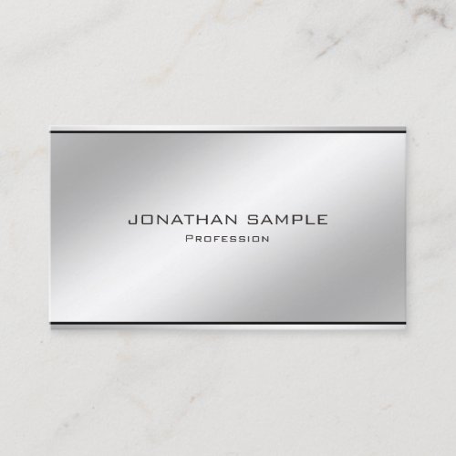 Professional Modern Minimalist Elegant Silver Business Card
