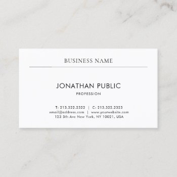 Professional Modern Minimalist Elegant Simple Business Card by art_grande at Zazzle