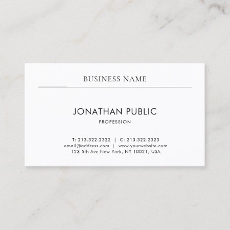 Professional Modern Minimalist Elegant Simple Business Card