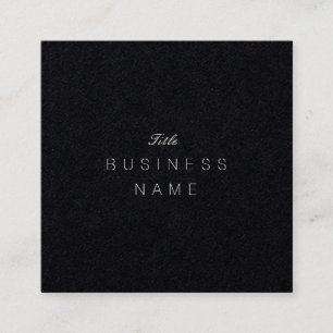 Professional Modern Minimalist Élégante Noir Square Business Card