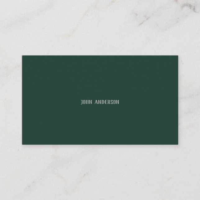 Professional Modern Minimalist Emerald Green Business Card (Front)