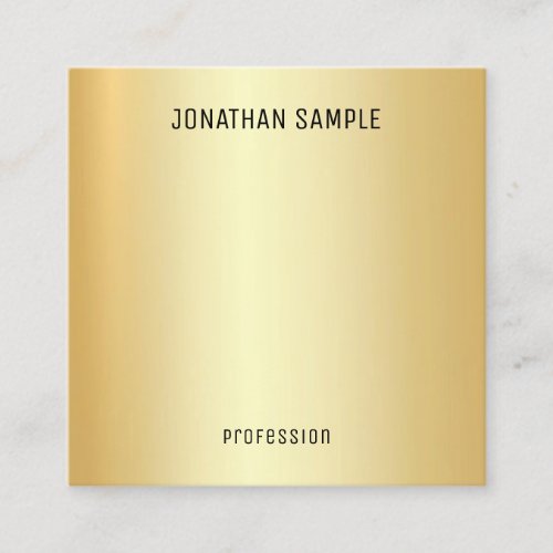 Professional Modern Minimalist Faux Gold Template Square Business Card