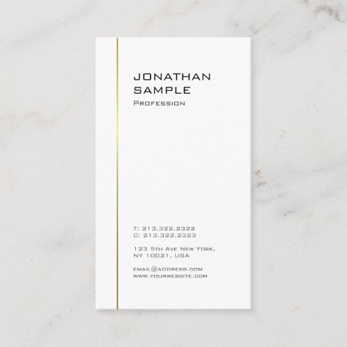 Professional Modern Minimalist Gold White Template Business Card