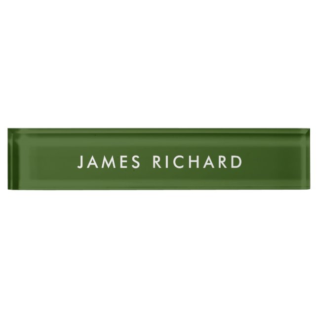  Professional Modern Minimalist Green Office Desk Name Plate (Front)