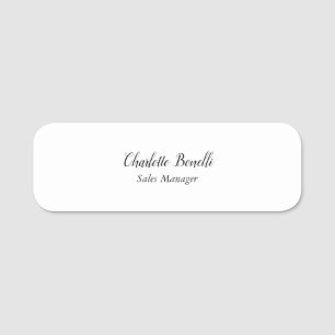 Professional Modern Minimalist Handwriting Name Name Tag