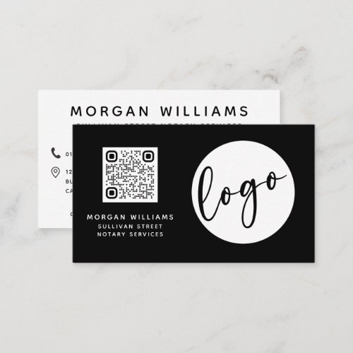 Professional Modern Minimalist Logo Qr Code  Business Card