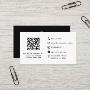 Professional Modern Minimalist Logo Qr Code Business Card