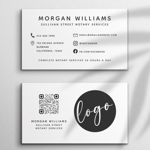 Professional Modern Minimalist Logo Qr Code Business Card