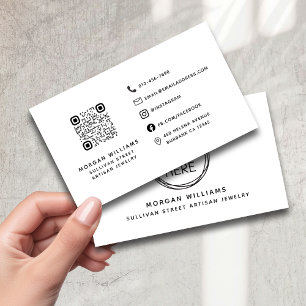 Professional Modern Minimalist Logo Qr Code Business Card