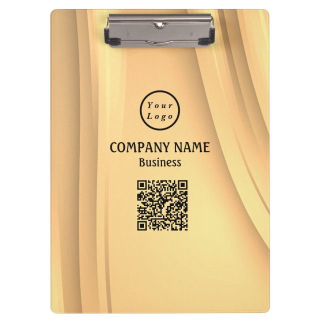 Professional Modern Minimalist Logo Qr Code Clipboard (Front)