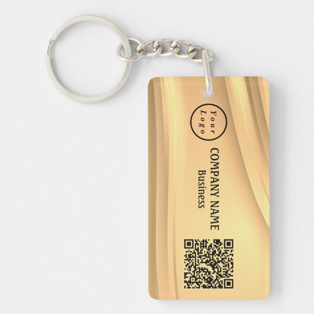Professional Modern Minimalist Logo Qr Code Keychain (Front)
