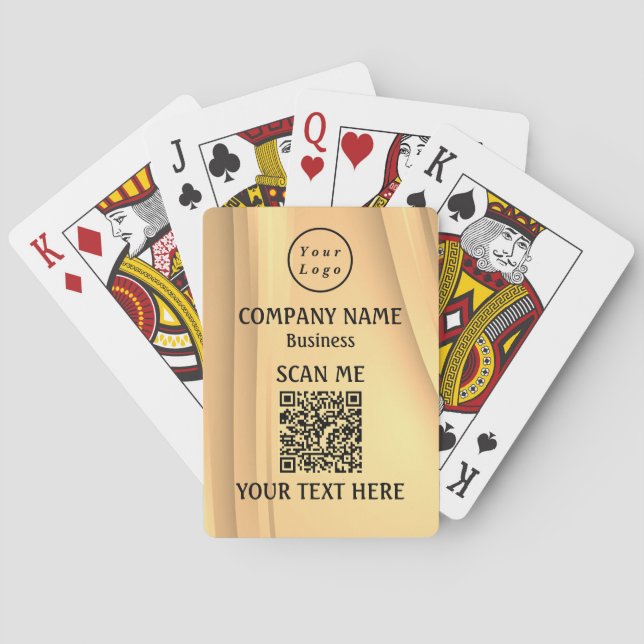 Professional Modern Minimalist Logo Qr Code Poker Cards (Back)