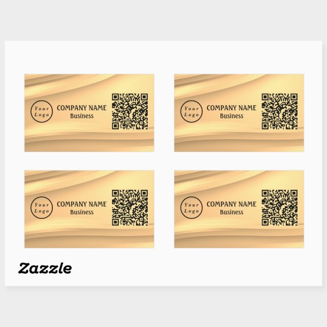 Professional Modern Minimalist Logo Qr Code Rectangular Sticker (Sheet)