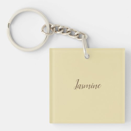 Professional Modern Minimalist Pastel Beige Color Keychain