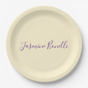 Professional Modern Minimalist Pastel Beige Color Paper Plates