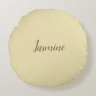Professional Modern Minimalist Pastel Beige Color Round Pillow
