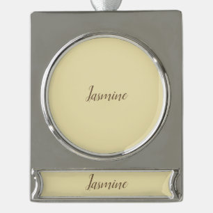 Professional Modern Minimalist Pastel Beige Color Silver Plated Banner Ornament
