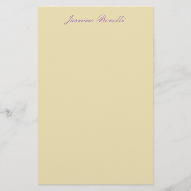 Professional Modern Minimalist Pastel Beige Color Stationery (Front)