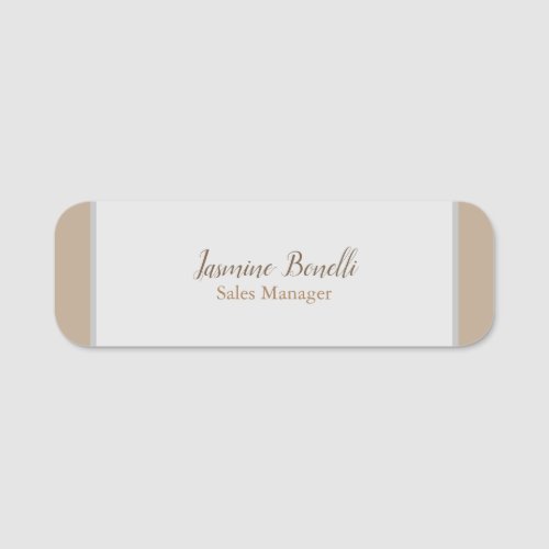 Professional Modern Minimalist Pastel Colors Name Tag