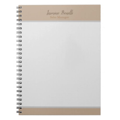 Professional Modern Minimalist Pastel Colors Notebook