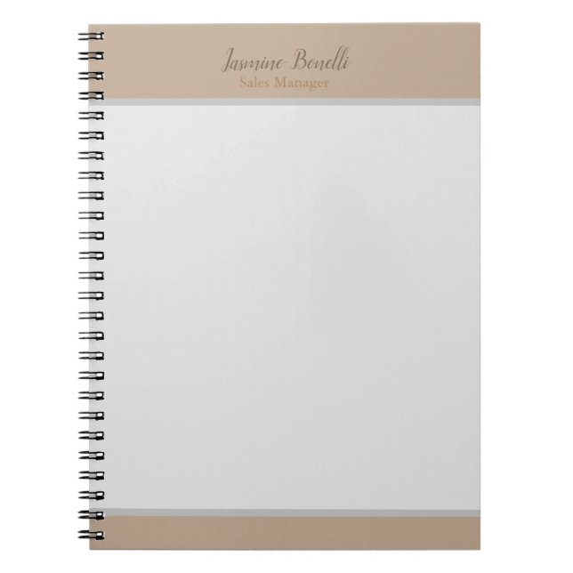 Professional Modern Minimalist Pastel Colors Notebook (Front)