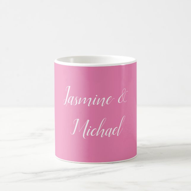 Professional Modern Minimalist Pink Color Coffee Mug (Center)
